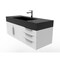 Castello Usa Amazon 48" Wall Mounted White Vanity With Black Top And Chrome Handles CB-MC-48W-CHR-2056-BL - alternate 4